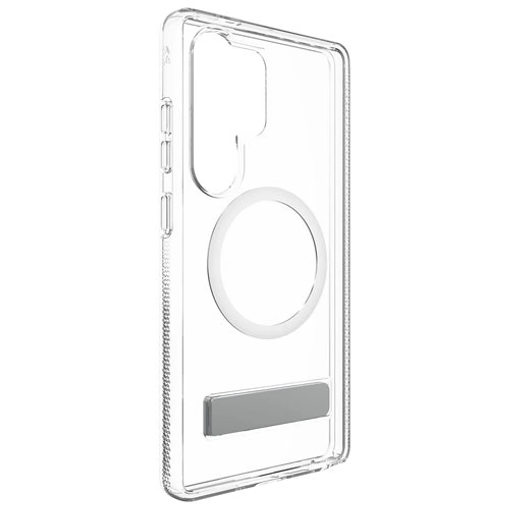 ZAGG Crystal Palace Snap Fitted Hard Shell Case with MagSafe & Kickstand for Galaxy S25 Ultra - Clear