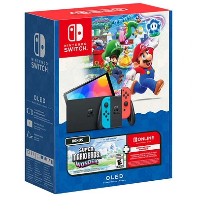 Nintendo Switch (OLED Model) Super Mario Bros. Wonder Bundle with 3-Month Online Individual Membership