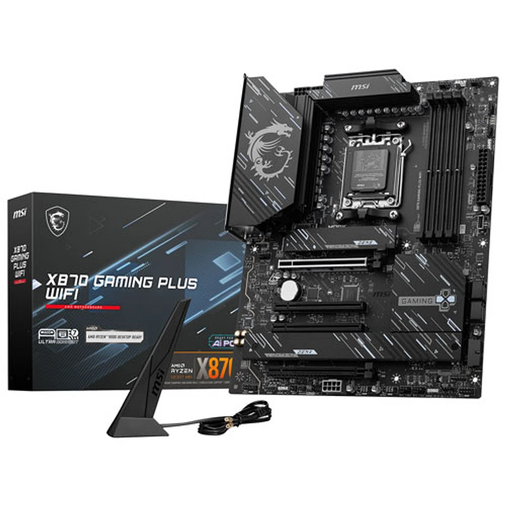 Carte mère X870 Gaming Plus Wi-Fi 7 ATX AM5 de MSI pour processeurs Ryzen 9000/8000/7000 d'AMD