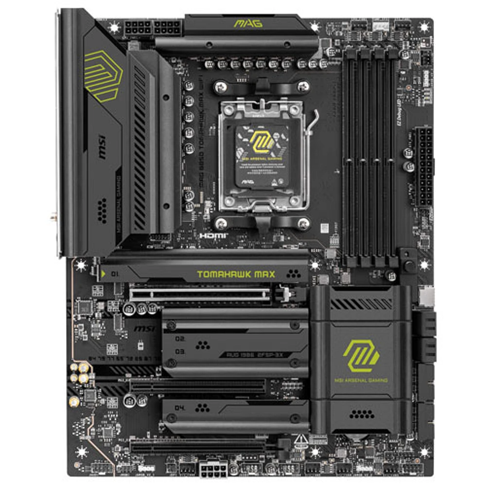 Carte mère MAG B850 Tomahawk Max Wi-Fi 7 ATX AM5 de MSI pour processeurs Ryzen 9000/8000/7000 d'AMD