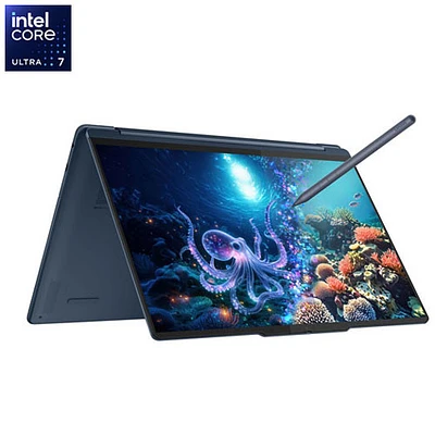 Portable 2-en-1 à écran tactile de 14 po Yoga 9i de Lenovo - Bleu cosmique (Core Ultra 7 258V d'Intel/RAM 32 Go/SSD 1 To/Win 11)