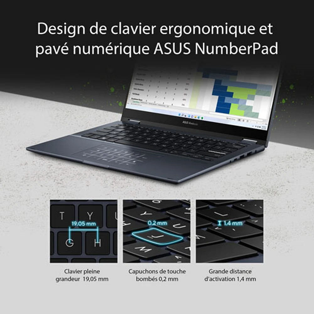 ASUS Vivobook S 14 Flip 14" Touchscreen Business Laptop - Quiet Blue (Intel Ci7-13620H/16GB RAM/1TB SSD)