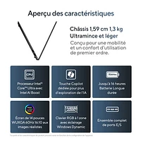 Portable professionnel de 14 po Vivobook S 14 d'ASUS - Noir neutre (Core Ultra 7 d'Intel/RAM 16 Go/SSD 1 To/Windows 11 Famille)