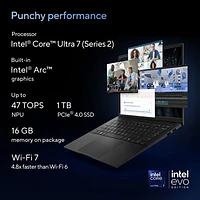 Portable professionnel de 14 po Vivobook S 14 d'ASUS - Noir neutre (Core Ultra 7 d'Intel/RAM 16 Go/SSD 1 To/Windows 11 Famille)