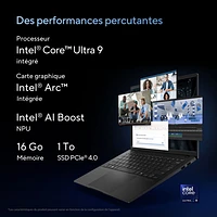 Portable professionnel de 14 po Vivobook S 14 d'ASUS - Noir neutre (Core Ultra 7 d'Intel/RAM 16 Go/SSD 1 To/Windows 11 Famille)