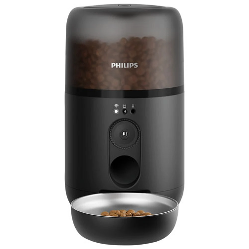 Distributeur intelligent de nourriture pour chats 4,5 l avec caméra série 5000 de Philips (PAW5320/02) - Noir