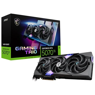 Carte graphique GeForce RTX 5070 Ti Gaming Trio OC 16 Go GDDR7 de MSI