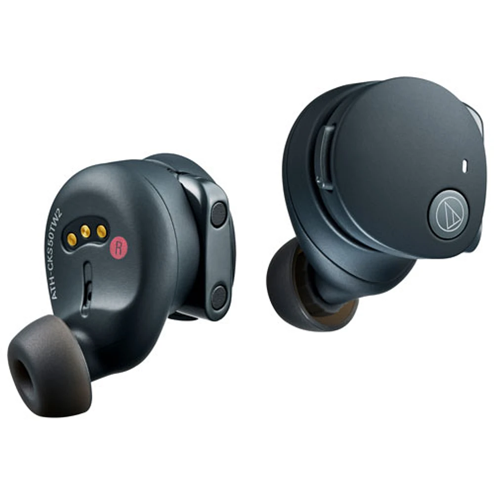 Écouteurs boutons 100 % sans fil à suppression du bruit ATH-CKS50TW2 d'Audio-Technica - Noir