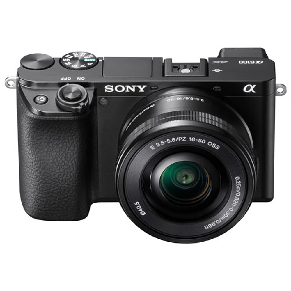 Sony Alpha 6100 APS-C Mirrorless Camera with 16-50mm Lens Kit - Black