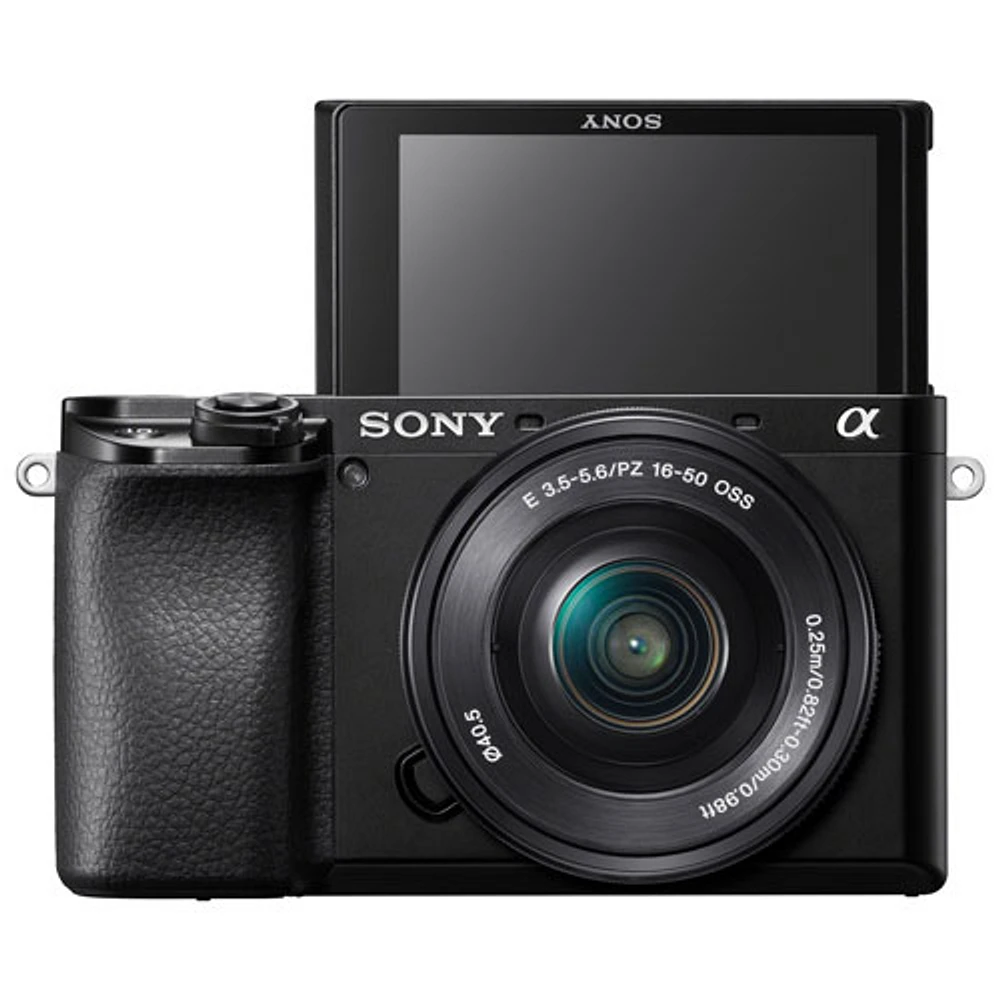 Sony Alpha 6100 APS-C Mirrorless Camera with 16-50mm Lens Kit - Black