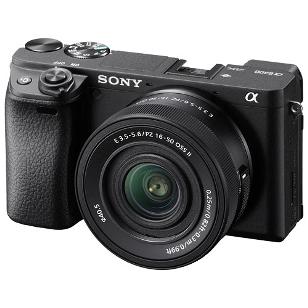 Sony Alpha 6400 APS-C Mirrorless Camera with 16-50mm Lens Kit - Black