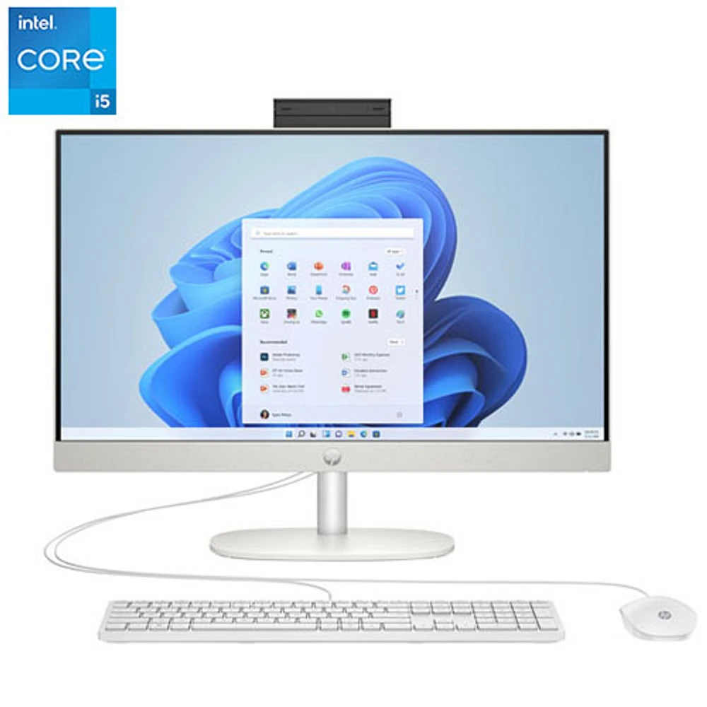 Ordinateur tout-en-un de 24 po de HP - Blanc (Core i5-1334U d'Intel/RAM 8 Go/SSD 512 Go/Windows 11) - Exclusivité de Best Buy