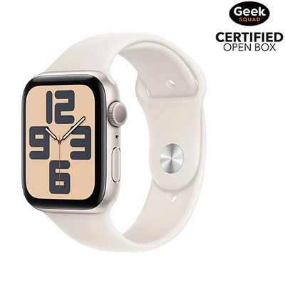 Open Box - Apple Watch SE (GPS) 44mm Starlight Aluminum Case with Starlight Sport Band - Small/Medium