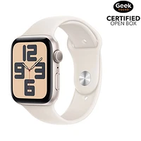 Open Box - Apple Watch SE (GPS) 44mm Starlight Aluminum Case with Starlight Sport Band - Small/Medium