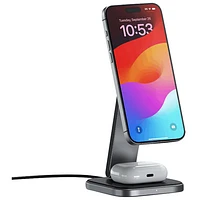 Satechi 2-in-1 Foldable 15W Qi2 Wireless Charging Stand - Space Grey