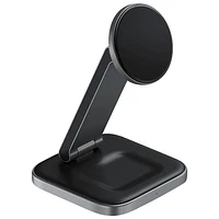 Satechi 2-in-1 Foldable 15W Qi2 Wireless Charging Stand - Space Grey
