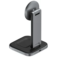 Satechi 2-in-1 Foldable 15W Qi2 Wireless Charging Stand - Space Grey