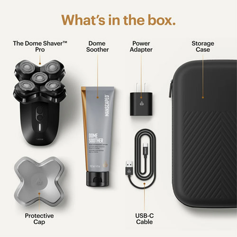 Trousse d'accessoires essentiels avec rasoir sans fil pour la tête Dome Shaver Pro de Manscaped