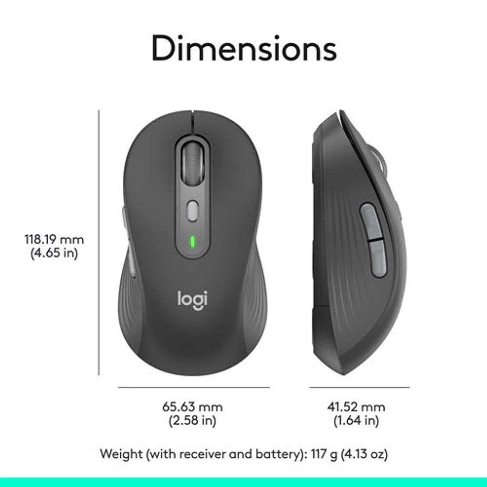 Logitech Signature Plus M750 L Bluetooth Optical Mouse - Graphite