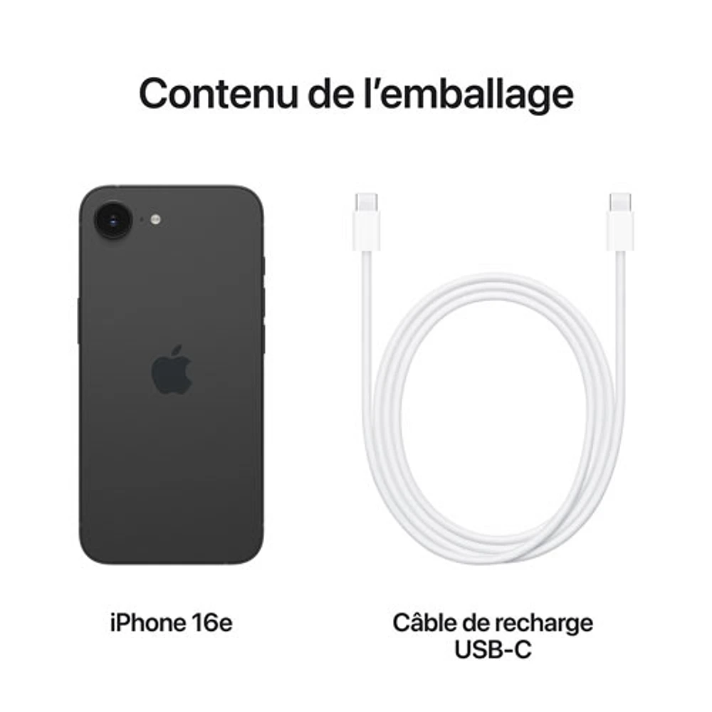 Apple iPhone 16e 128GB - Black - Unlocked