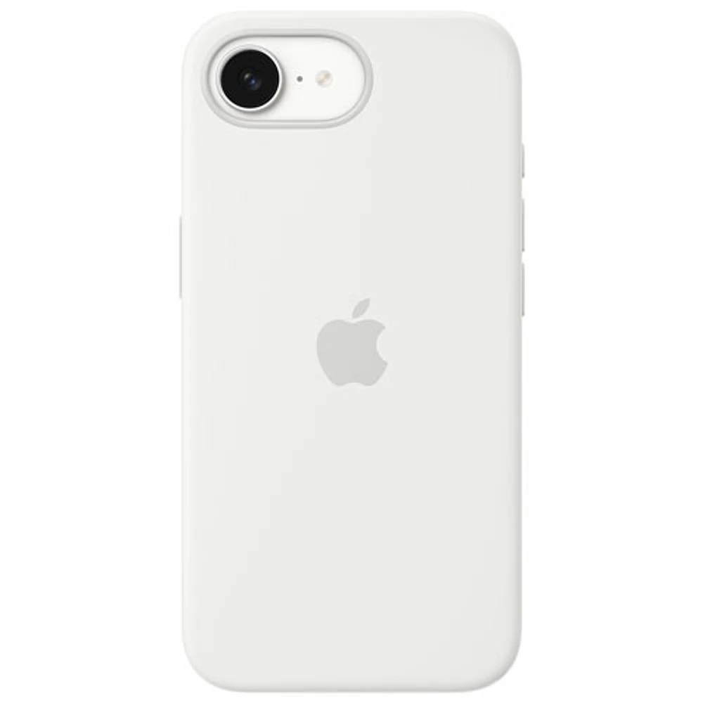 Étui rigide ajusté en silicone d'Apple pour iPhone 16e - Blanc