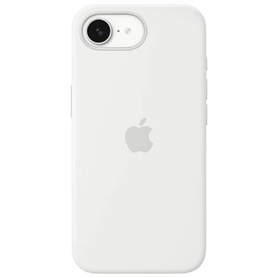 Étui rigide ajusté en silicone d'Apple pour iPhone 16e - Blanc