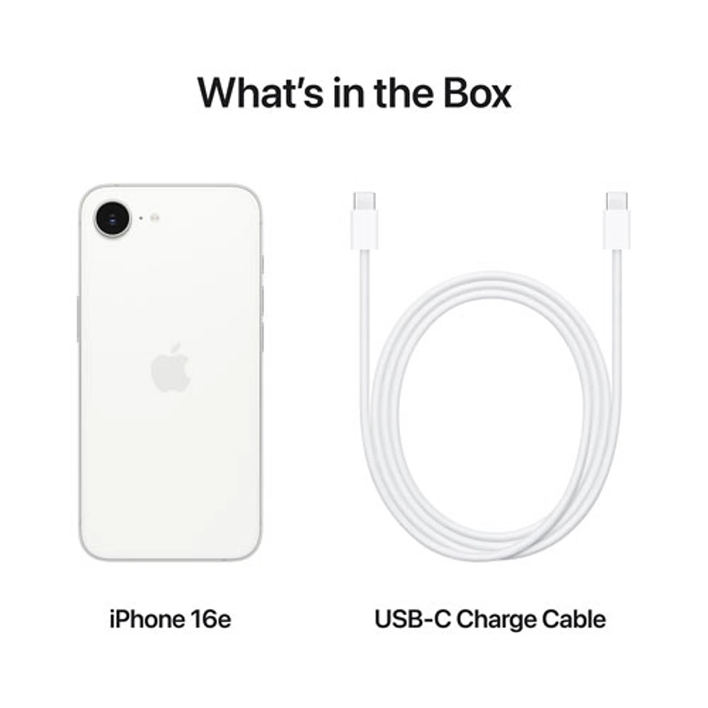 Koodo Apple iPhone 16e 128GB - White - Monthly Tab Payment