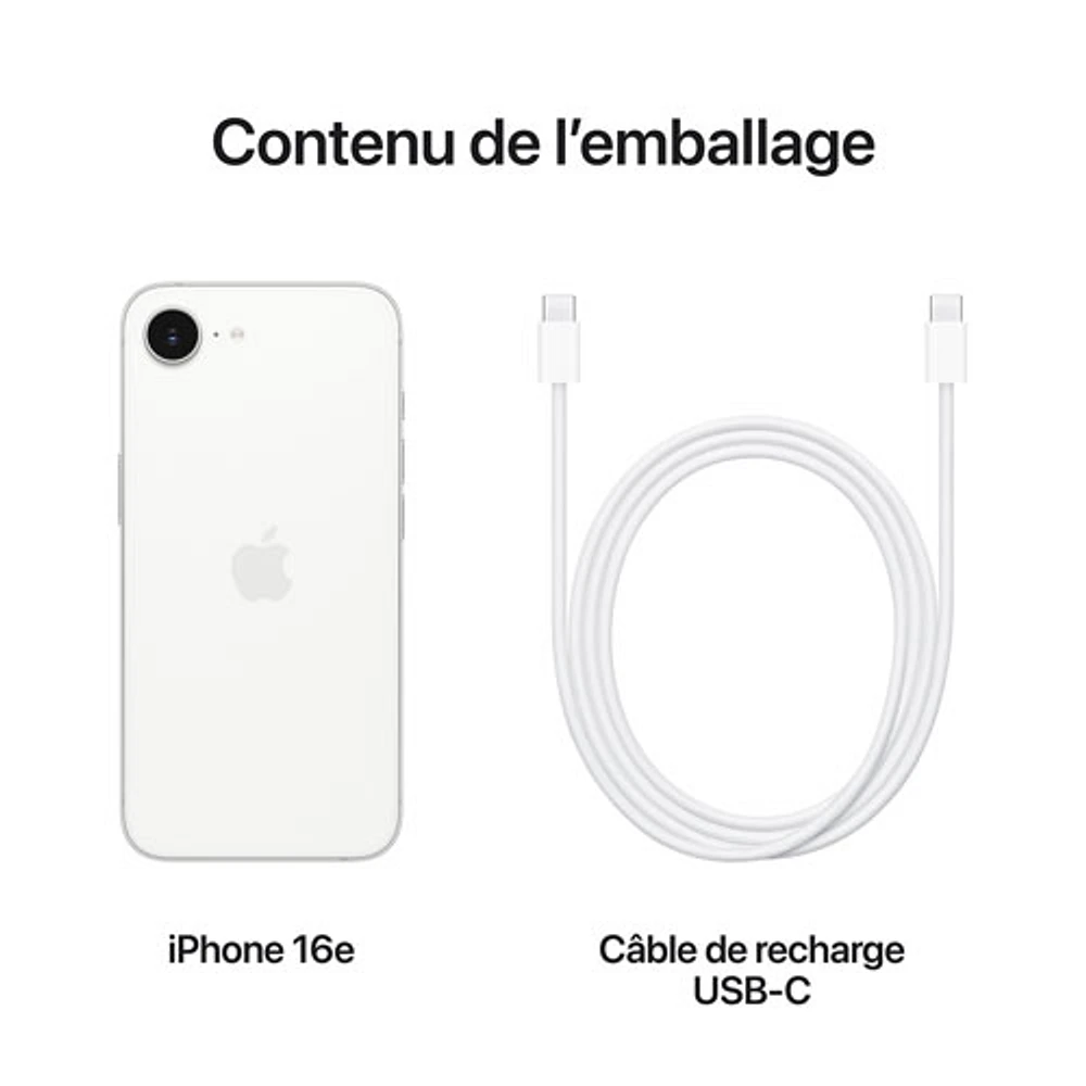 Koodo Apple iPhone 16e 128GB - White - Monthly Tab Payment