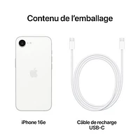 Koodo Apple iPhone 16e 128GB - White - Monthly Tab Payment