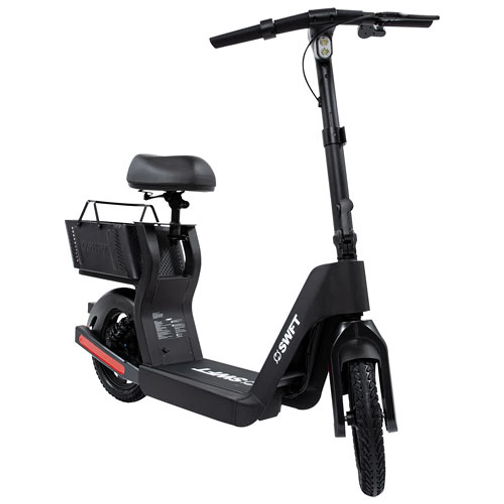 Trottinette électrique assis-debout SD de SWFT (moteur 400 W/autonomie maximale 24 km/vitesse maximale 20 km/h) - Noir