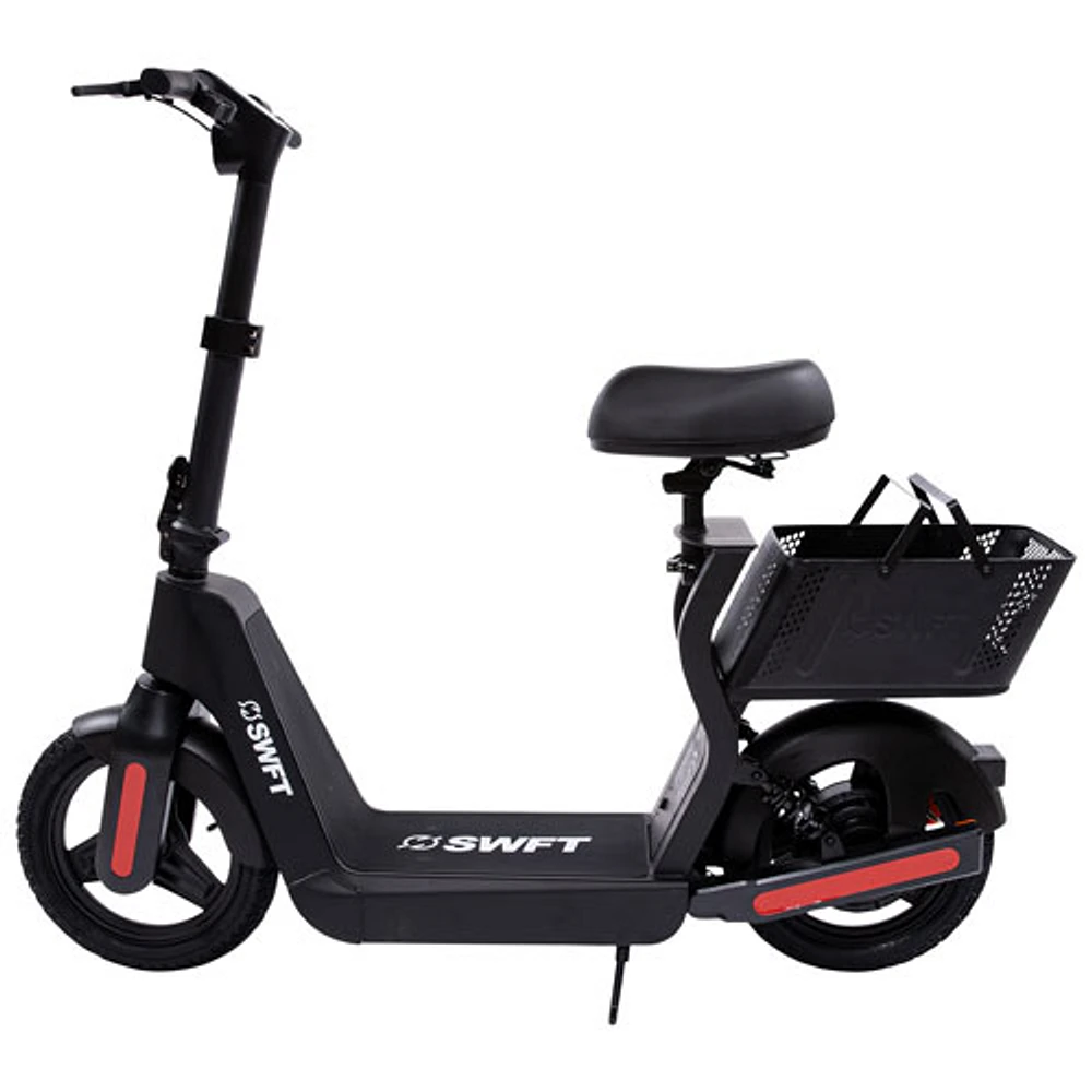 Trottinette électrique assis-debout SD de SWFT (moteur 400 W/autonomie maximale 24 km/vitesse maximale 20 km/h) - Noir