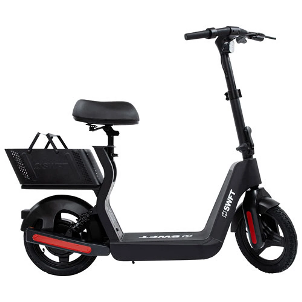 Trottinette électrique assis-debout SD de SWFT (moteur 400 W/autonomie maximale 24 km/vitesse maximale 20 km/h) - Noir