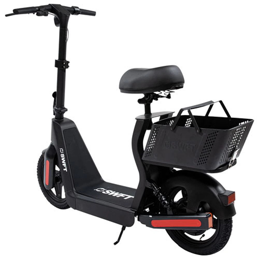 Trottinette électrique assis-debout SD de SWFT (moteur 400 W/autonomie maximale 24 km/vitesse maximale 20 km/h) - Noir