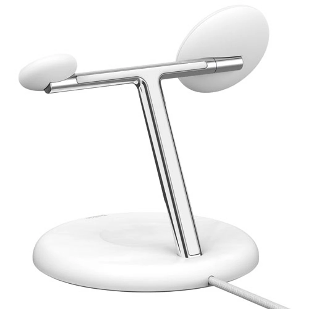 Belkin BoostCharge Pro 3-in-1 15W Qi2 Wireless Magnetic Charging Stand - White