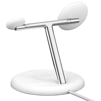 Belkin BoostCharge Pro 3-in-1 15W Qi2 Wireless Magnetic Charging Stand - White