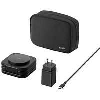Belkin 3-in-1 15W Qi2 Wireless Travel Charging Pad with Travel Bag - Black