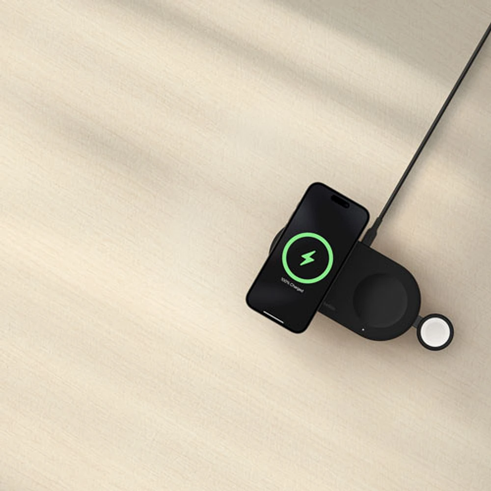 Belkin 3in-1 15W Qi2 Wireless USB-C Charging Pad - Black