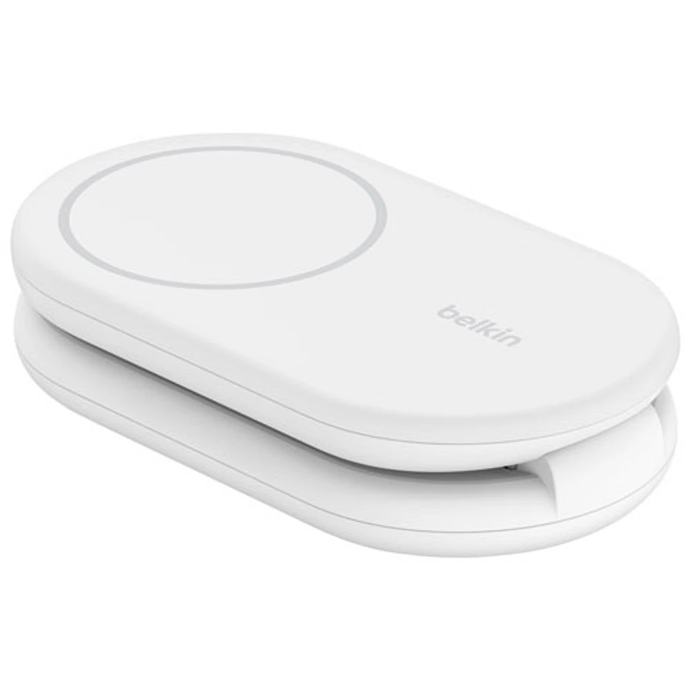 Belkin 2-in-1 15W Qi2 Wireless Foldable Charging Stand - White