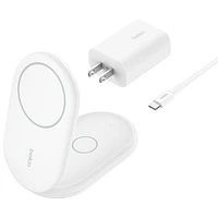 Belkin 2-in-1 15W Qi2 Wireless Foldable Charging Stand - White