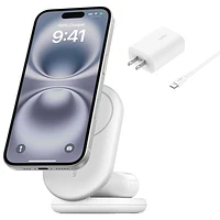 Belkin 2-in-1 15W Qi2 Wireless Foldable Charging Stand - White