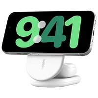 Belkin 2-in-1 15W Qi2 Wireless Foldable Charging Stand - White