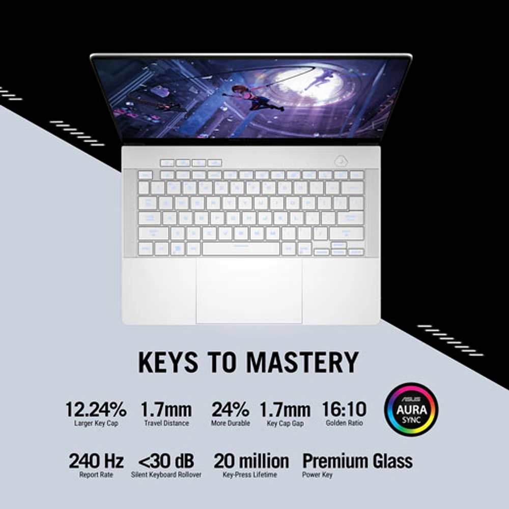 ASUS ROG Zephyrus G14 14" Gaming Laptop - Platinum White (AMD Ryzen AI 9 HX 370/32GB RAM/1TB SSD/Windows 11 Home)