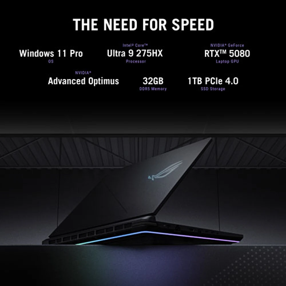 ASUS ROG Strix G16 16" Gaming Laptop - Eclipse Grey (Intel Core Ultra 9 275HX/32GB RAM/1TB SSD/RTX 5080)