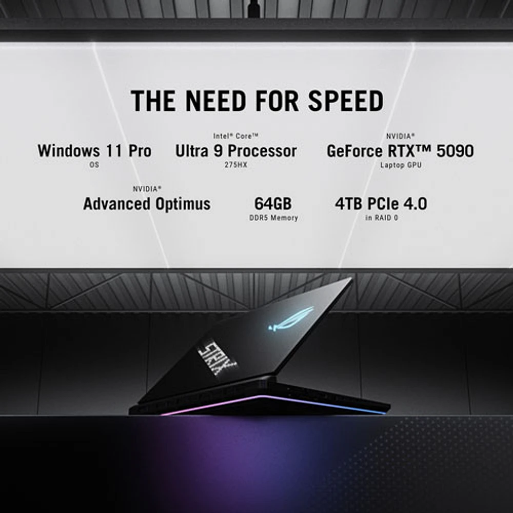 ASUS ROG Strix SCAR 16" Gaming Laptop - Off Black (Intel Core Ultra 9 275HX/64GB RAM/4TB SSD/RTX 5090)