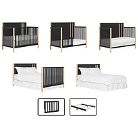 Lit de bébé transformable Soho de Dream On Me - Noir mat rétro