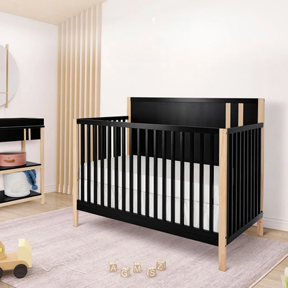 Lit de bébé transformable Soho de Dream On Me - Noir mat rétro