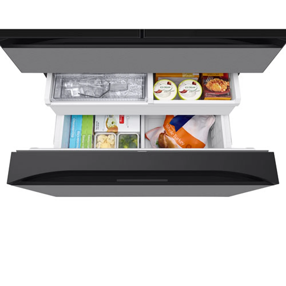 Samsung 36" 22.5 Cu. Ft. French Door Refrigerator w/ Water Dispenser & 9" AI Home Screen (RF90F23BECRAA) - SS
