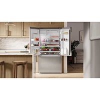 Bosch 100 Series 36" 21.6 Cu. Ft. French Door Refrigerator with Water & Ice Dispenser (B36CD10ENS) - Stainless