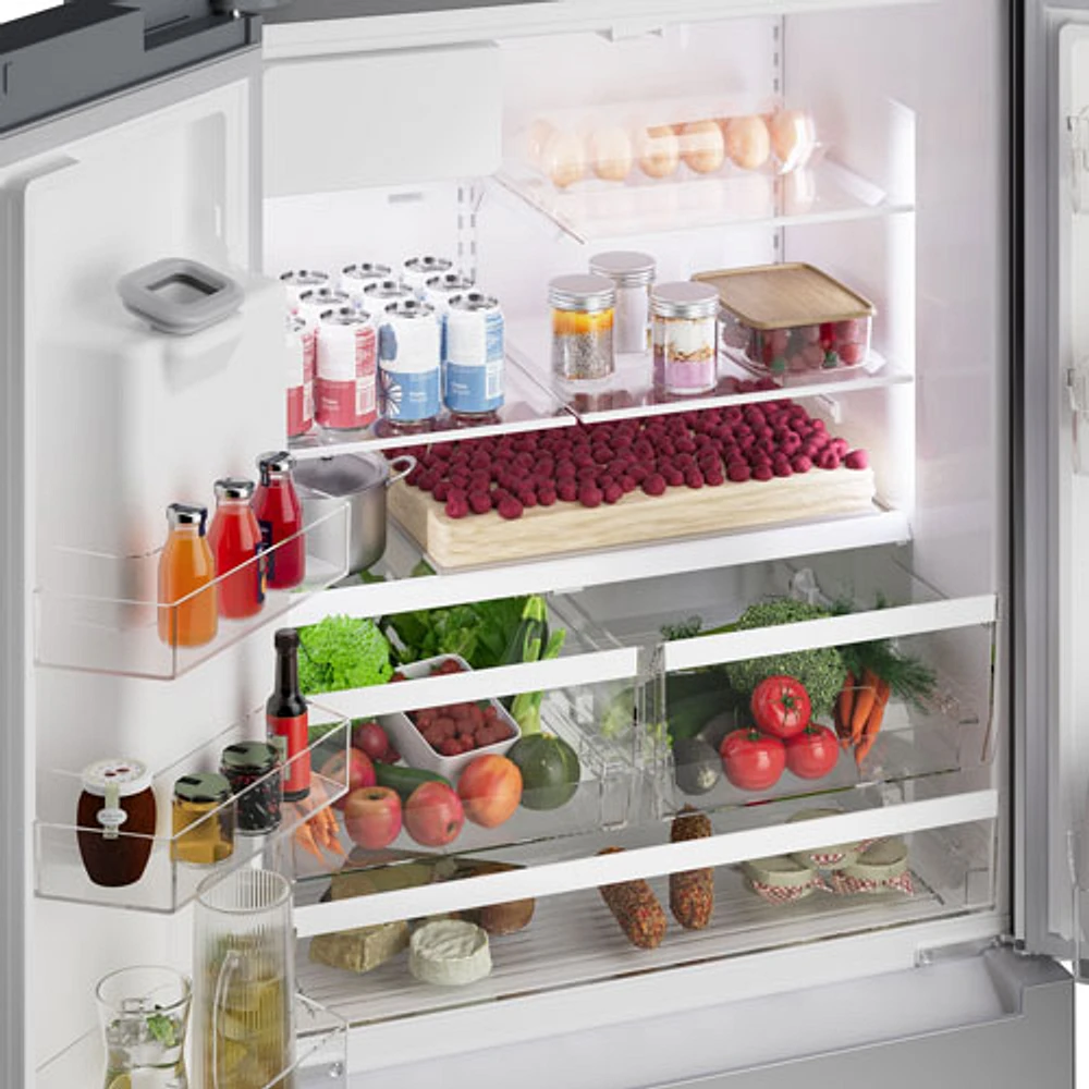 Bosch 100 Series 36" 21.6 Cu. Ft. French Door Refrigerator with Water & Ice Dispenser (B36CD10ENS) - Stainless