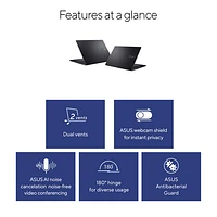 Portable de 16 po VivoBook 16 d'ASUS - Noir (Core i5-13420H d'Intel/RAM 16 Go/SSD 1 To/Windows 11 Famille)